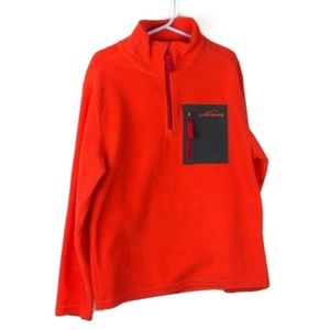 Eddie Bauer Kids Orange Fleece Sweater Pocket | S